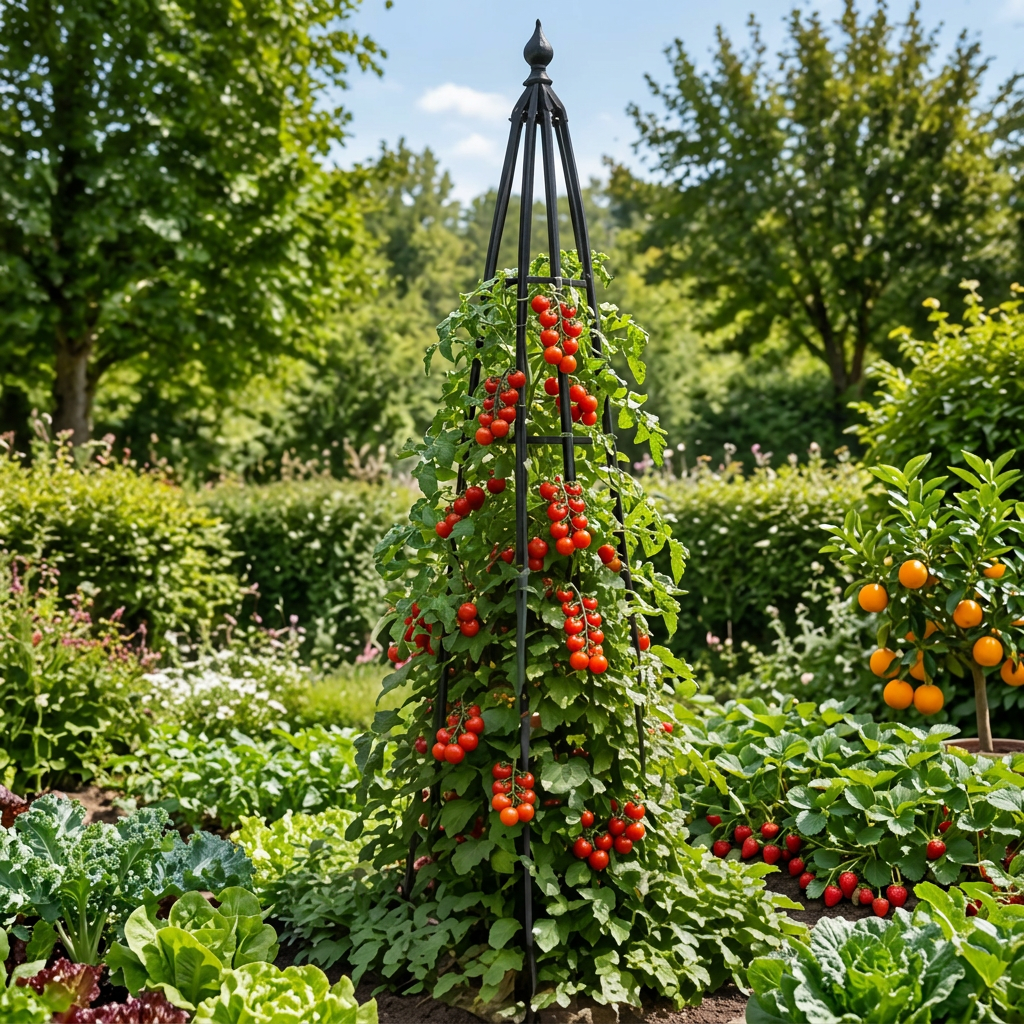 Made-to-order obelisks example in a garden